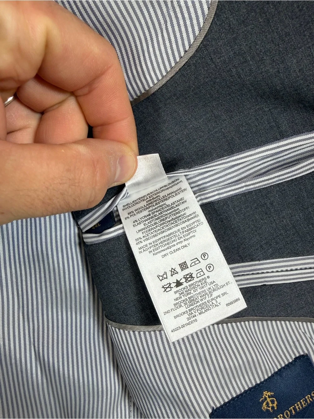 NWT Brooks Brothers Explorer 44L 36W 34L Gray Wool Single-Breasted Suit $$$